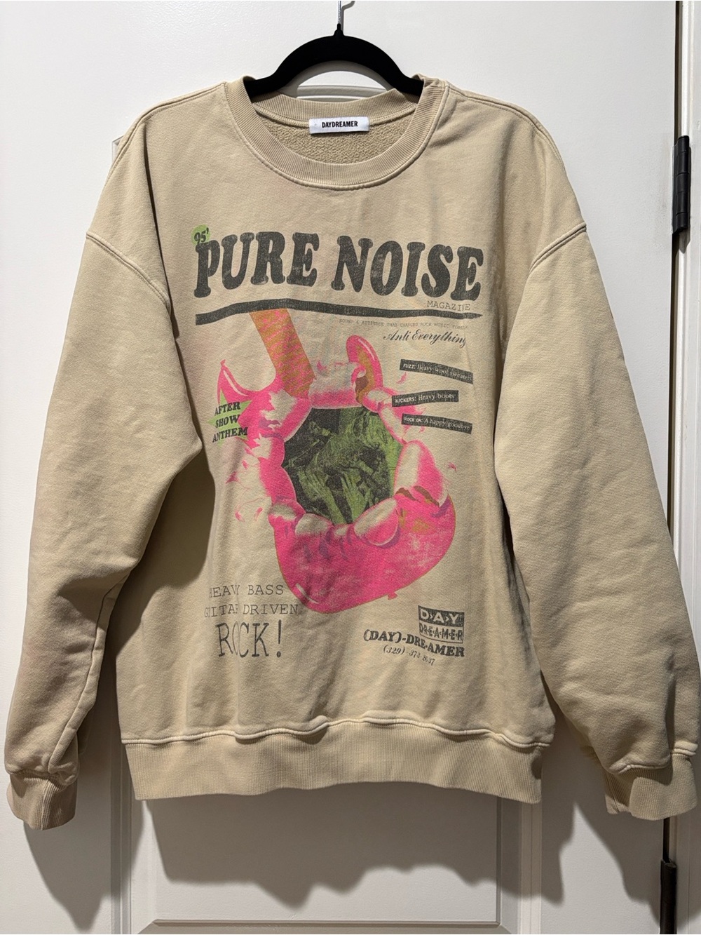 Daydreamer Pure Noise Oversized Graphic Crewneck Sweatshirt Large - Picture 2 of 10